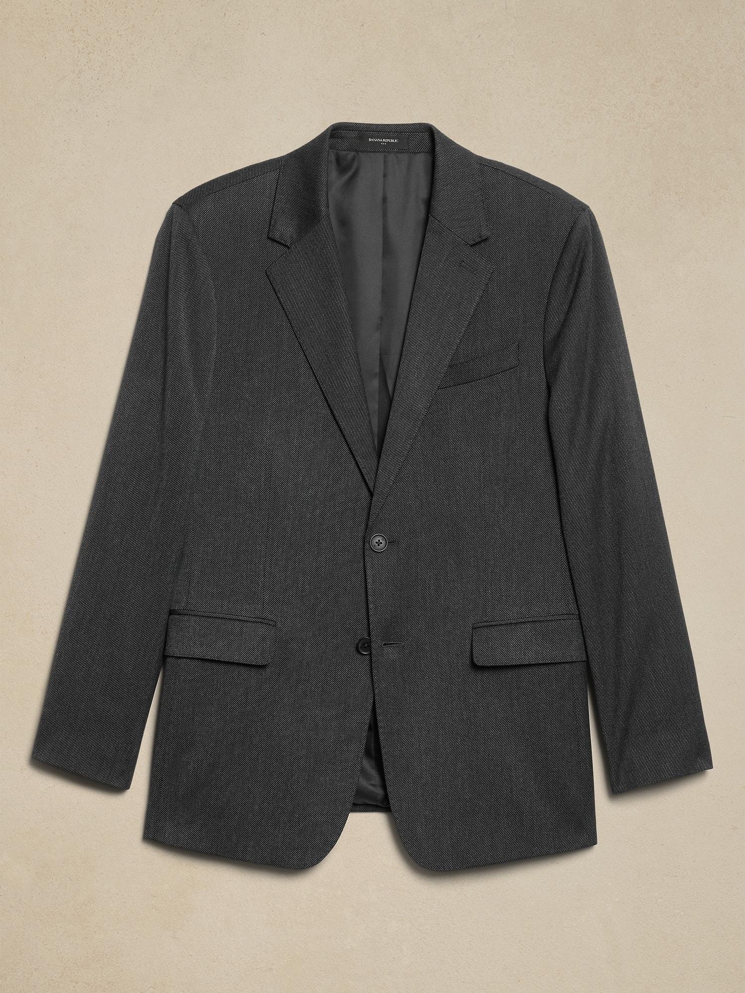 Tailored-Fit Charcoal Twill Suit Jacket Product Image