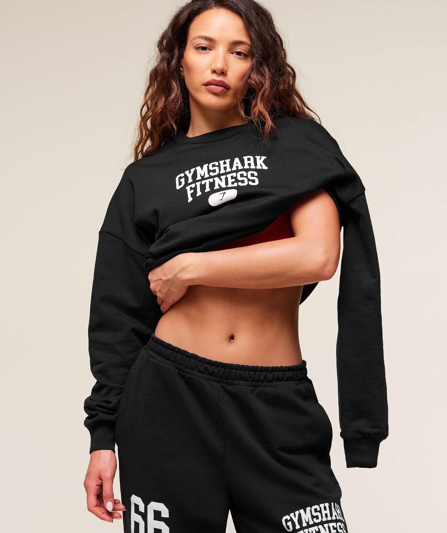 Gymshark Varsity Graphic Pullover - Black Female Product Image