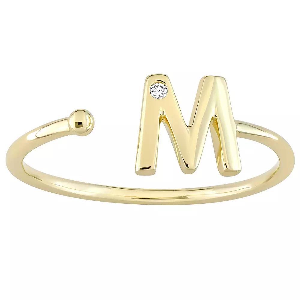 Stella Grace 10k Gold Diamond Accent Initial Open Ring, Womens Product Image