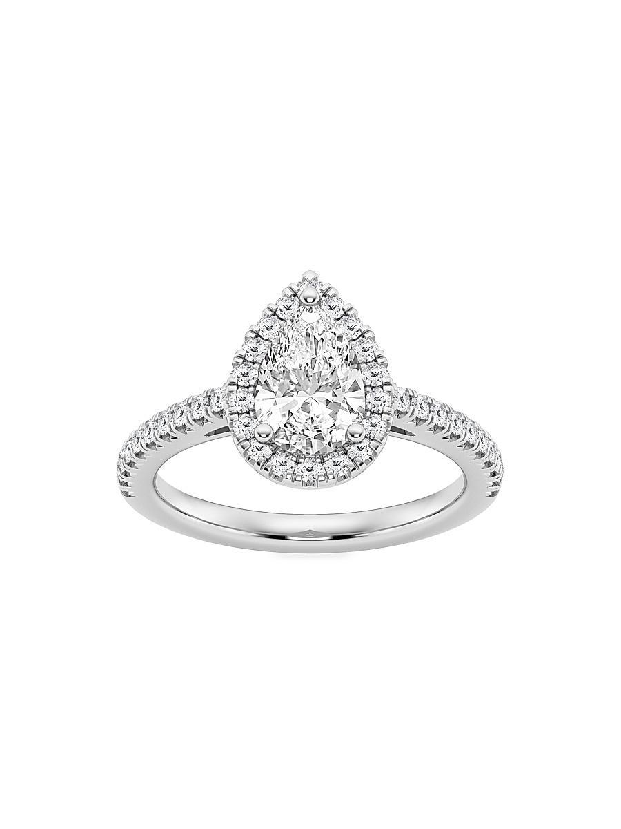 Womens Platinum & Pear-Cut Lab-Grown Diamond Halo Ring/1.30-3.60 TCW Product Image