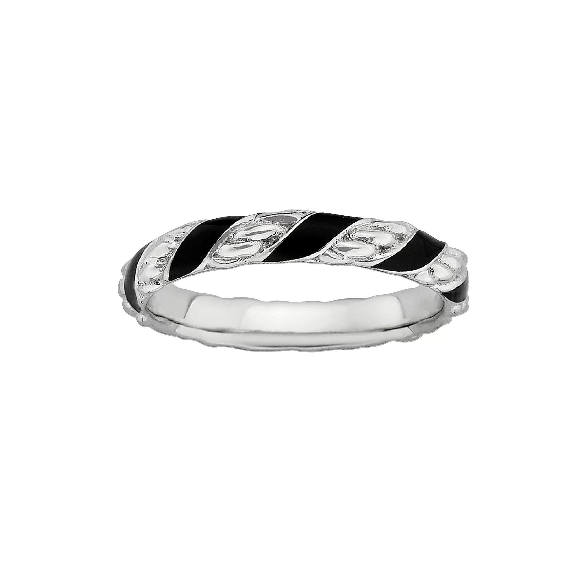 Stacks & Stones Sterling Silver Stack Ring, Women's, Size: 10, Black Product Image