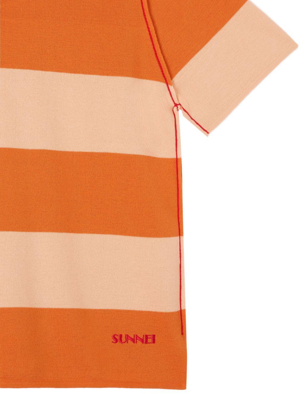 striped short-sleeve polo shirt Product Image