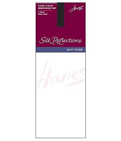 Hanes Silk Reflections Reinforced-Toe Knee Highs 2-Pack Product Image