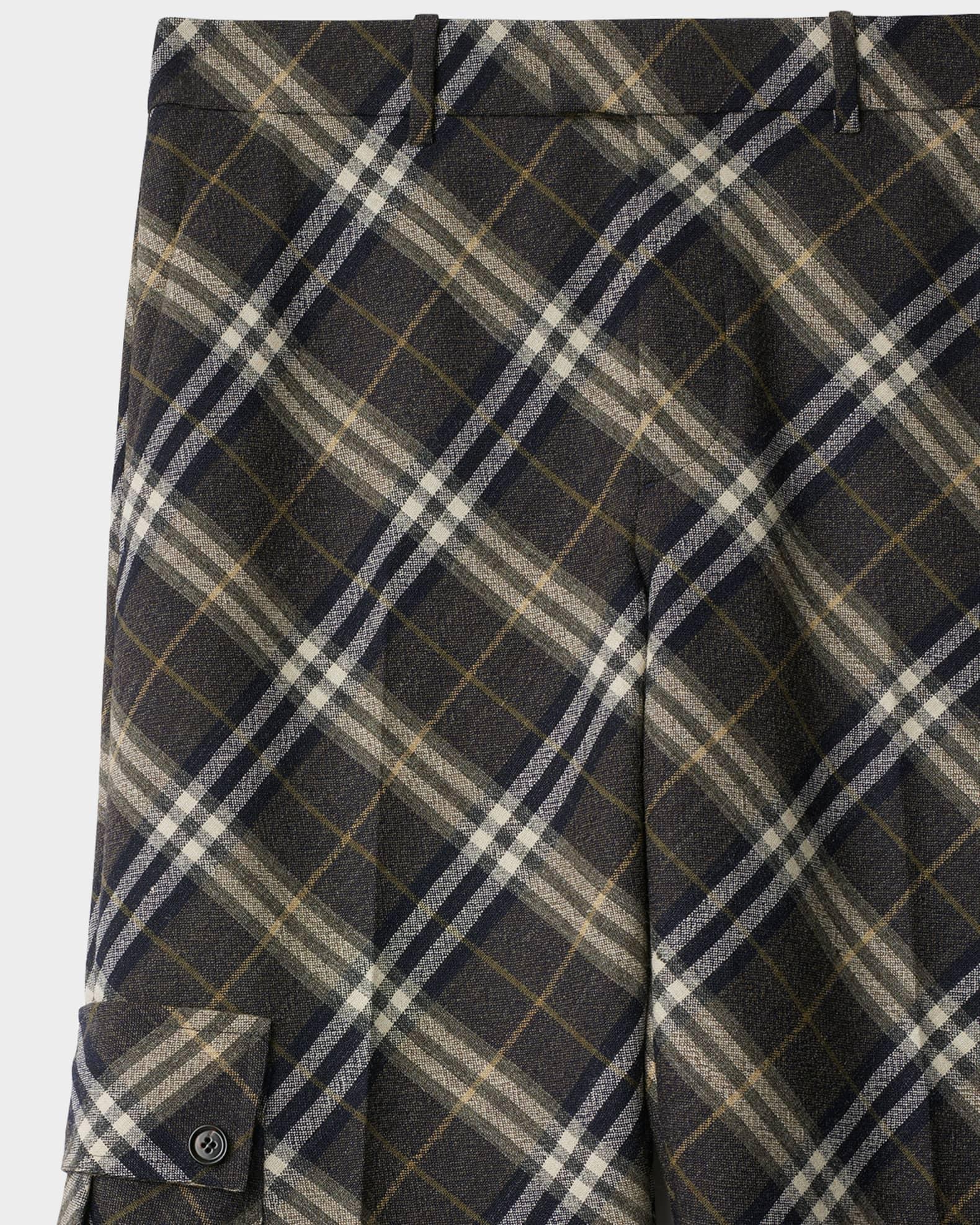 Men's Tailored Check Cargo Trousers Product Image