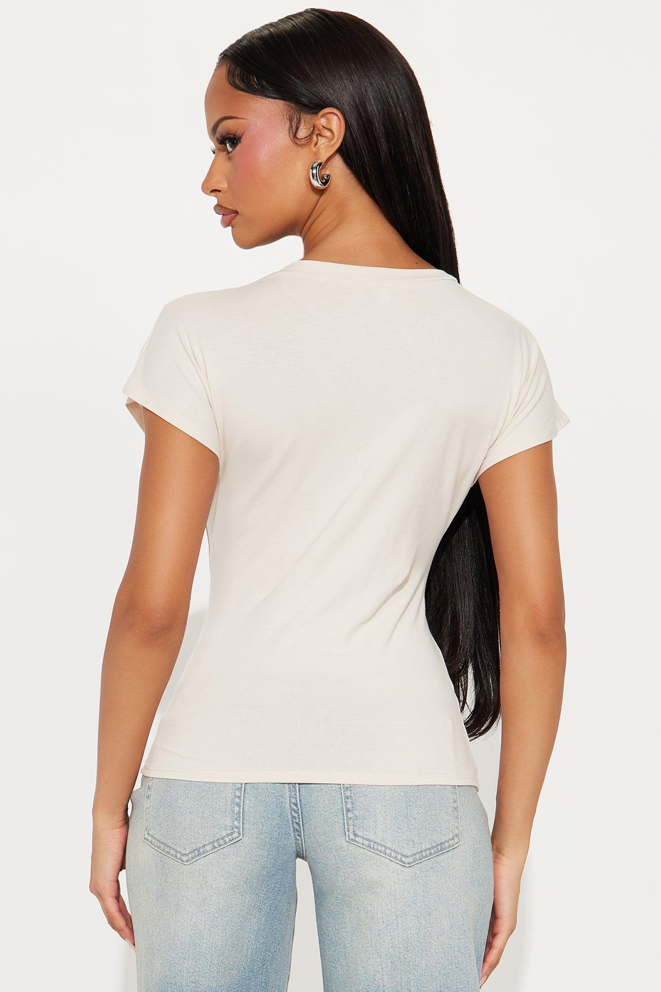 Penny Tie Waist Tshirt - Cream Product Image