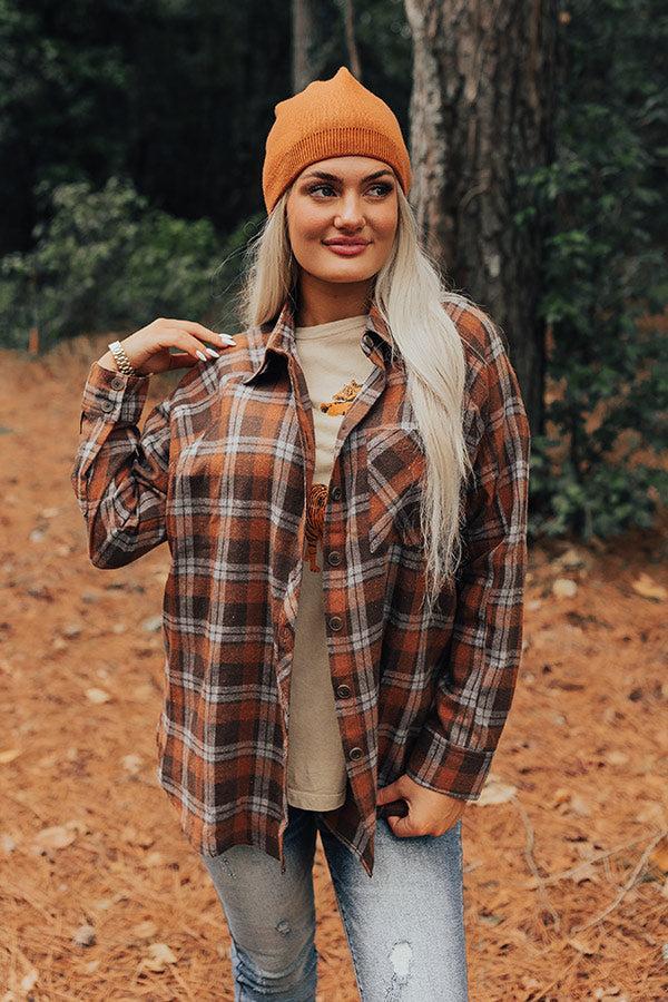 All The Hits Flannel Button Up In Brown Product Image