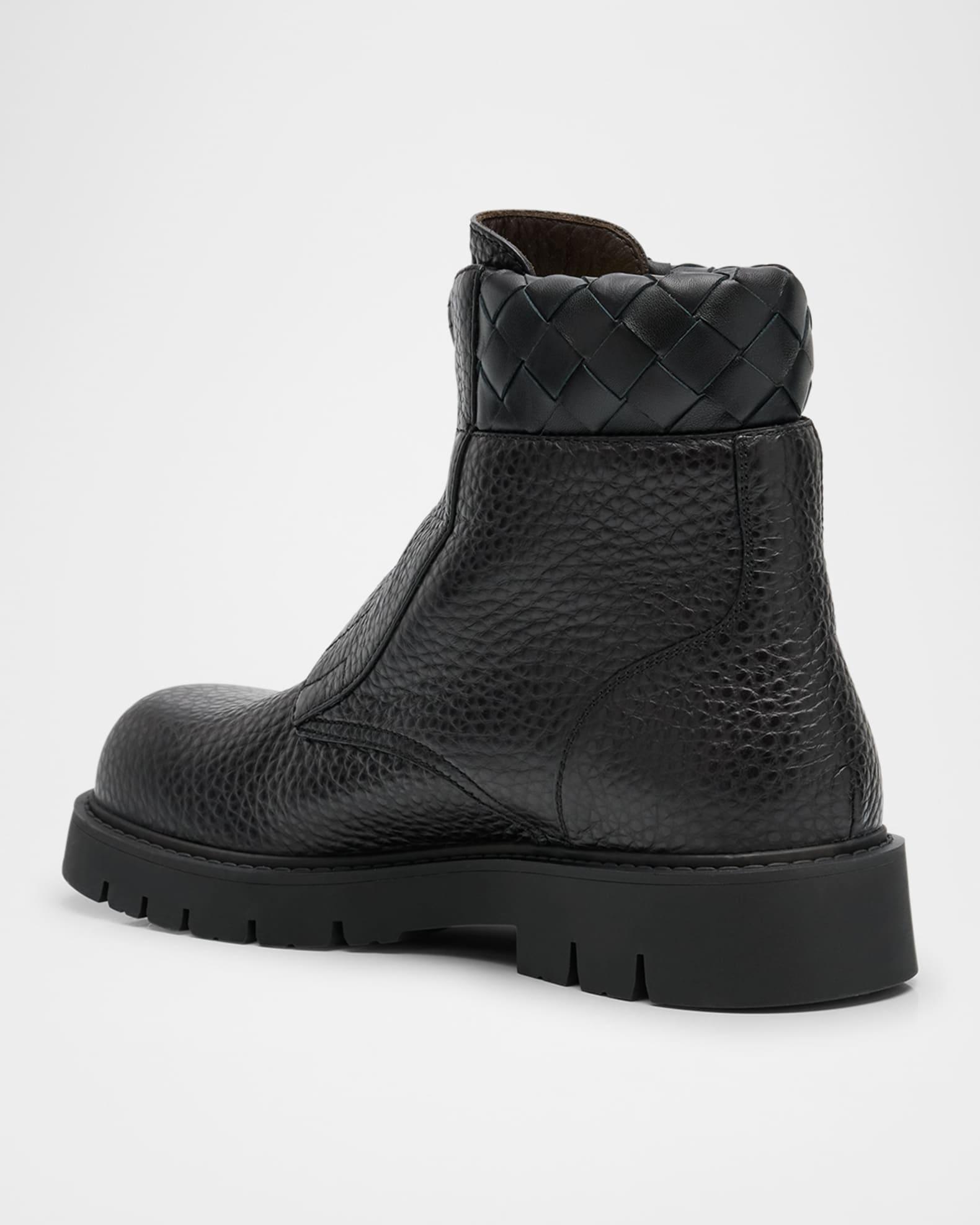 Men's Haddock Grained Leather Zipped Ankle Boots Product Image
