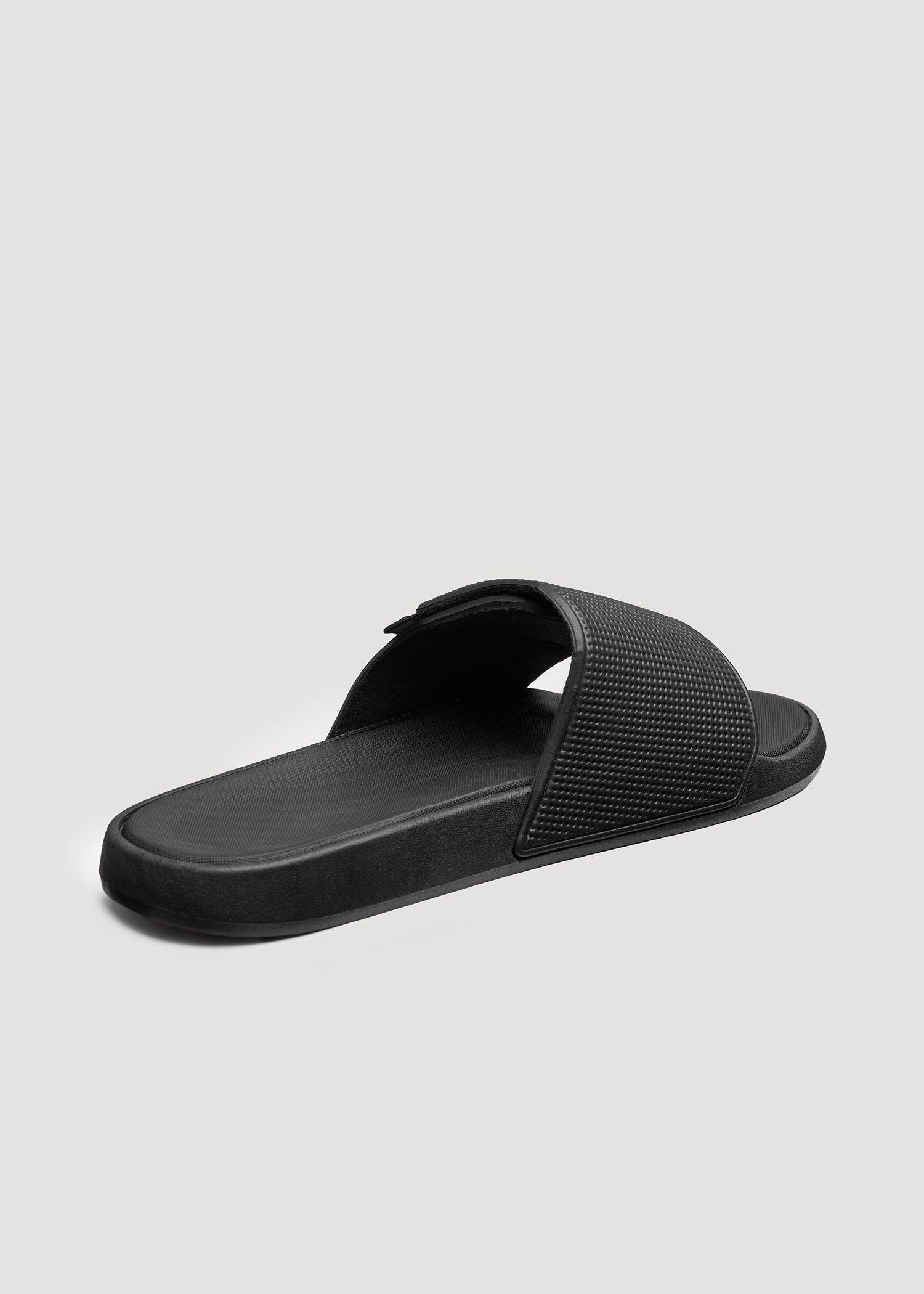 Adjustable Slides for Tall Men in Black Male Product Image