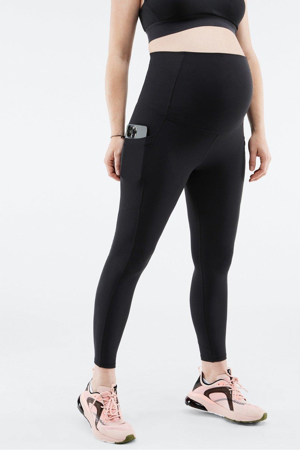Fabletics High-Waisted PureLuxe Maternity 7/8 Legging Womens black plus Size 3X Product Image