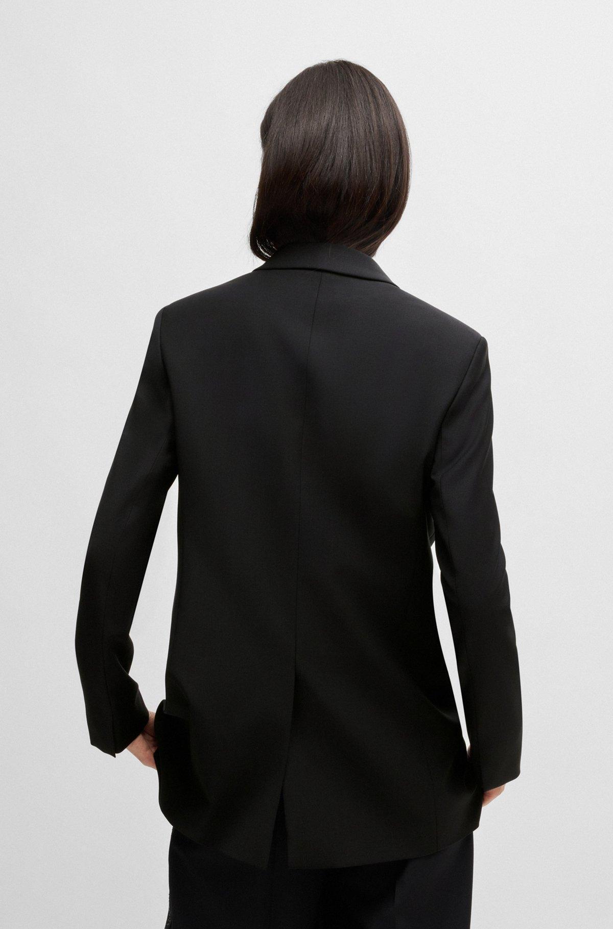Relaxed-fit blazer with crystal-studded lapels Product Image