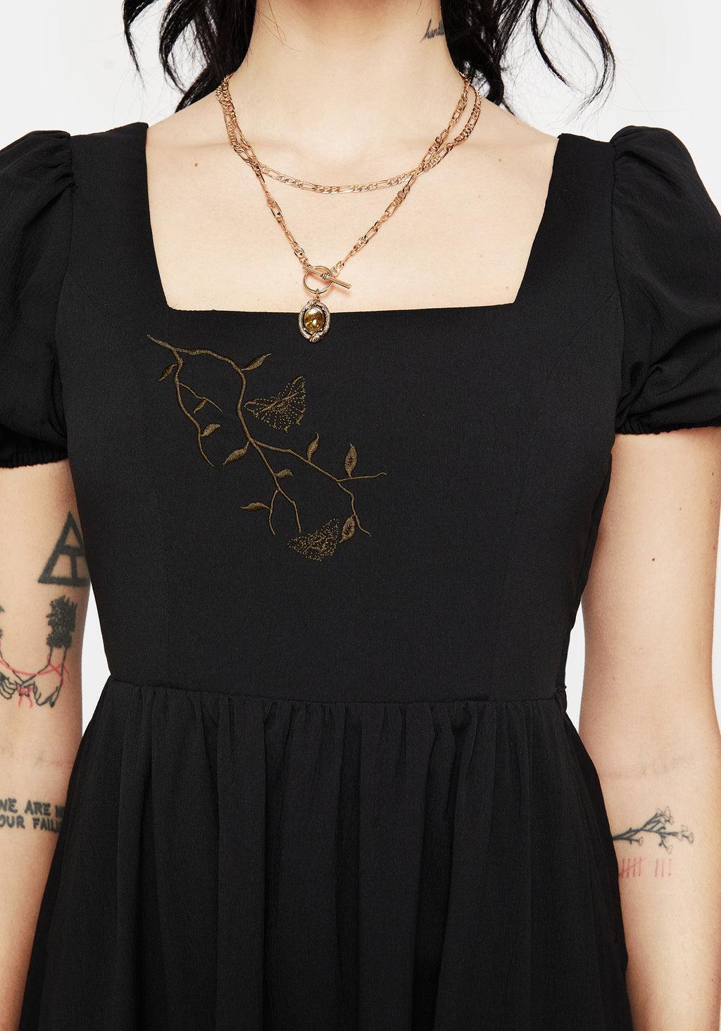 Cressida Moth Embroidered Midi Dress Product Image