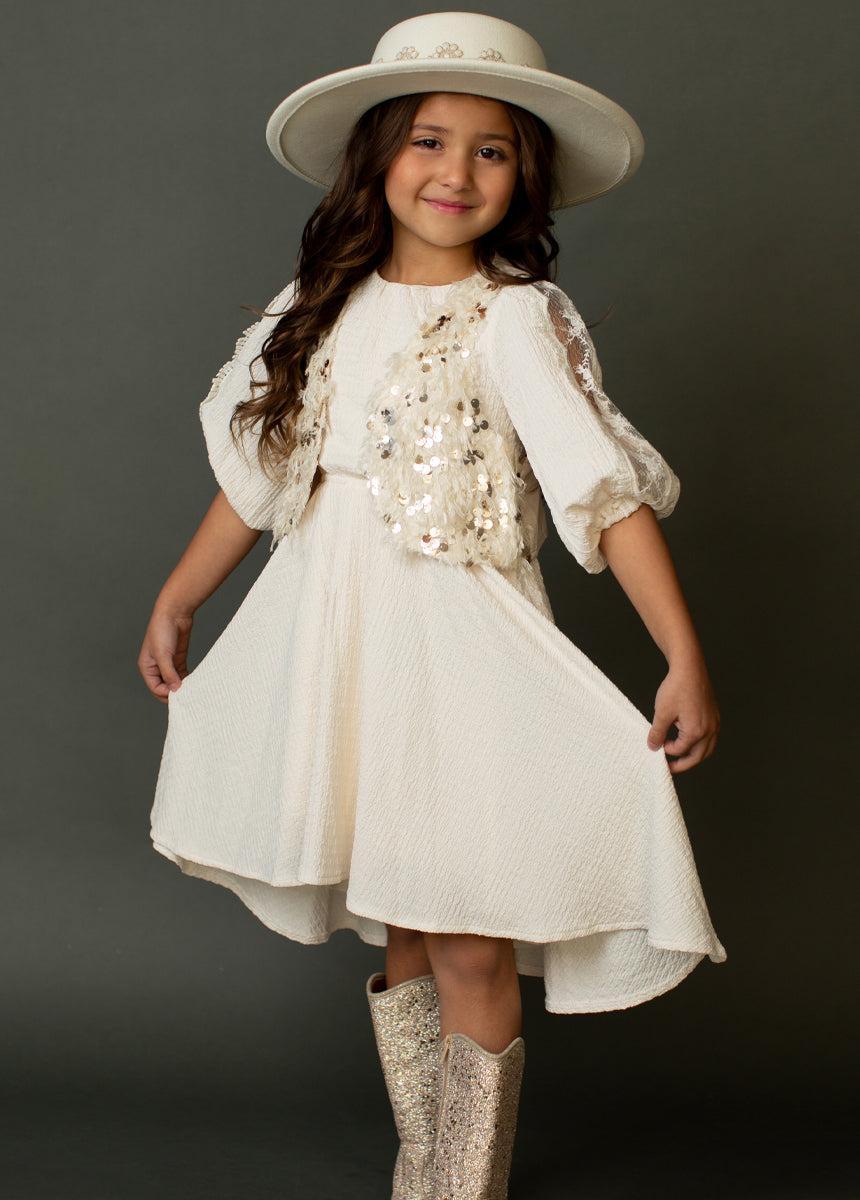 Sariyah Dress in Cream Girls Product Image