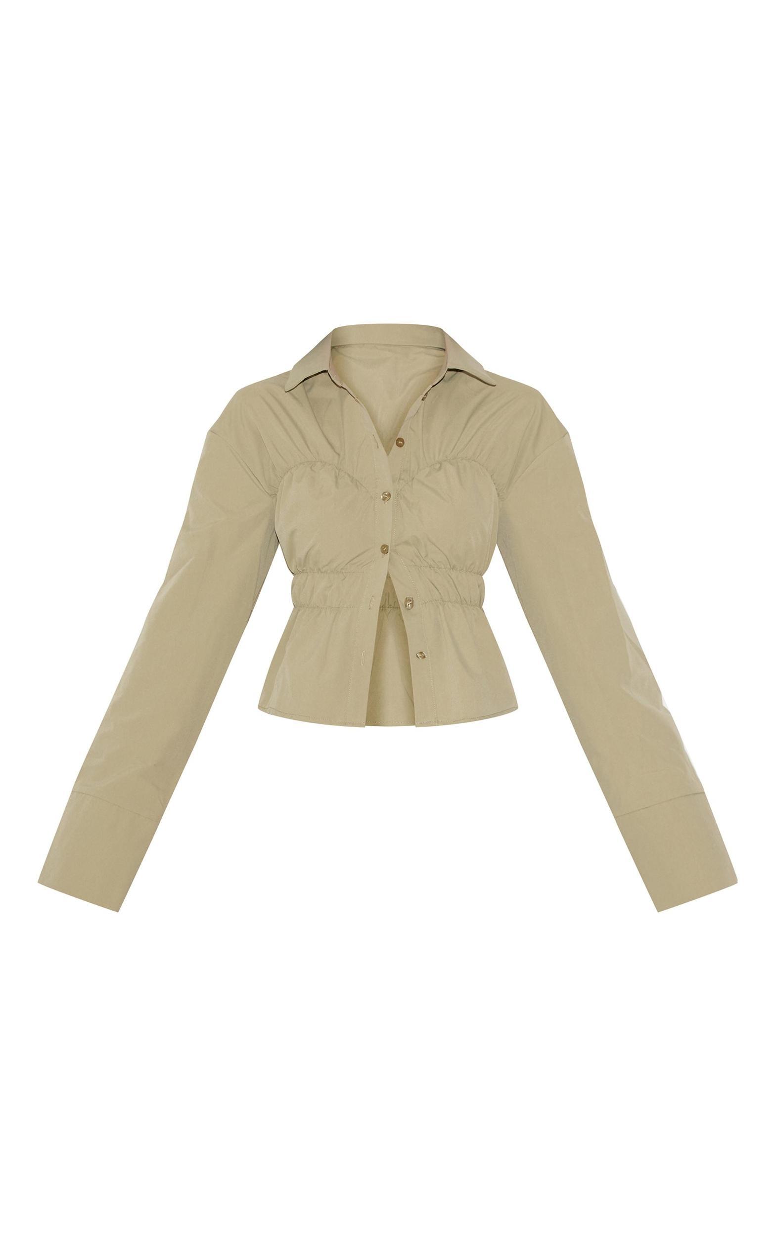 Sage Shirred Shirt Product Image