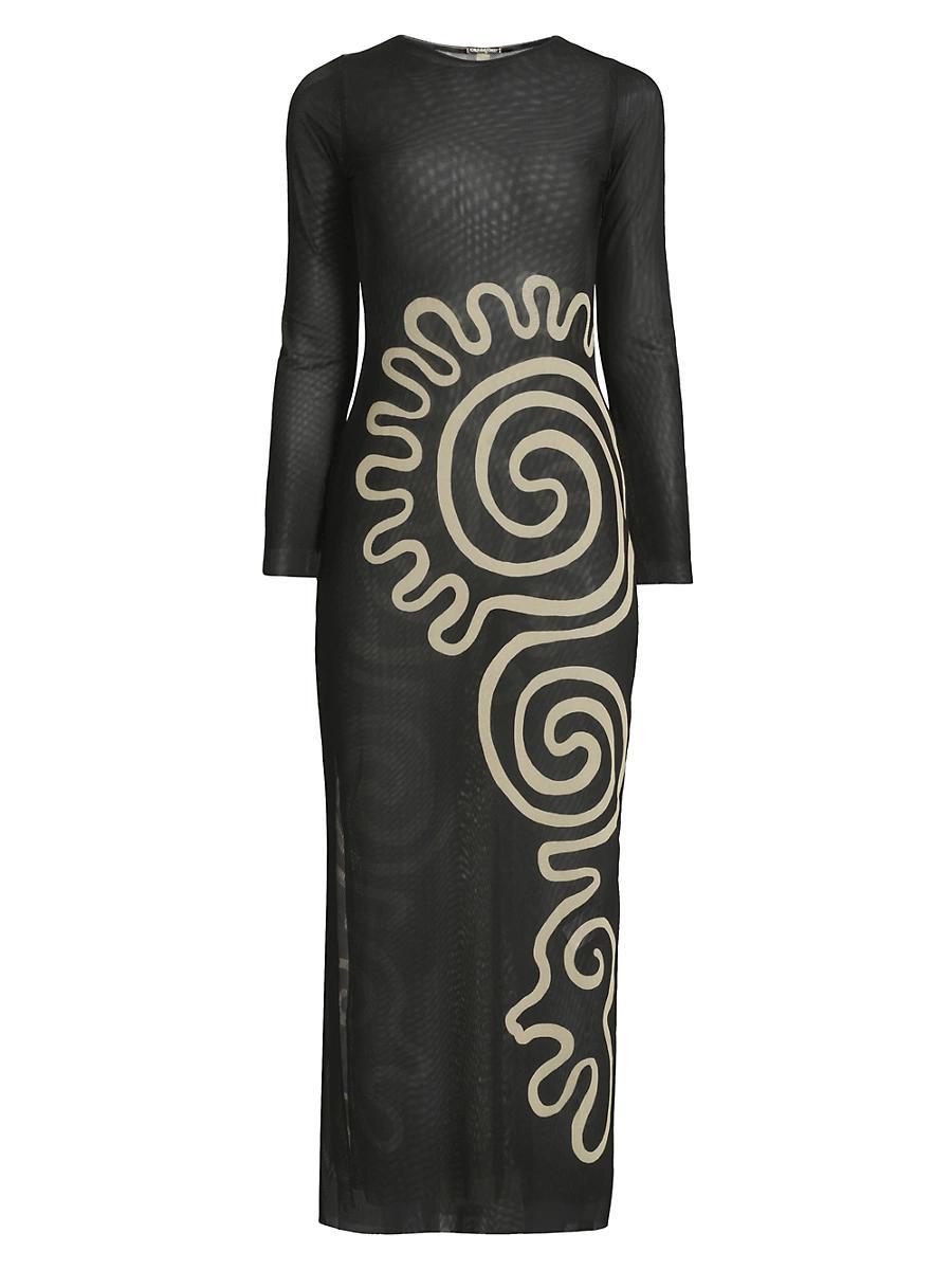 Womens Tania Abstract Sheer Midi-Dress Product Image