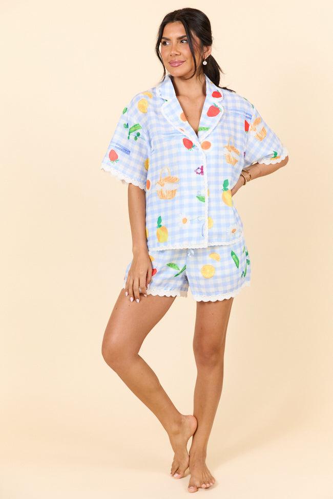 Picnic After Dark Blue Pajama Set SALE Product Image