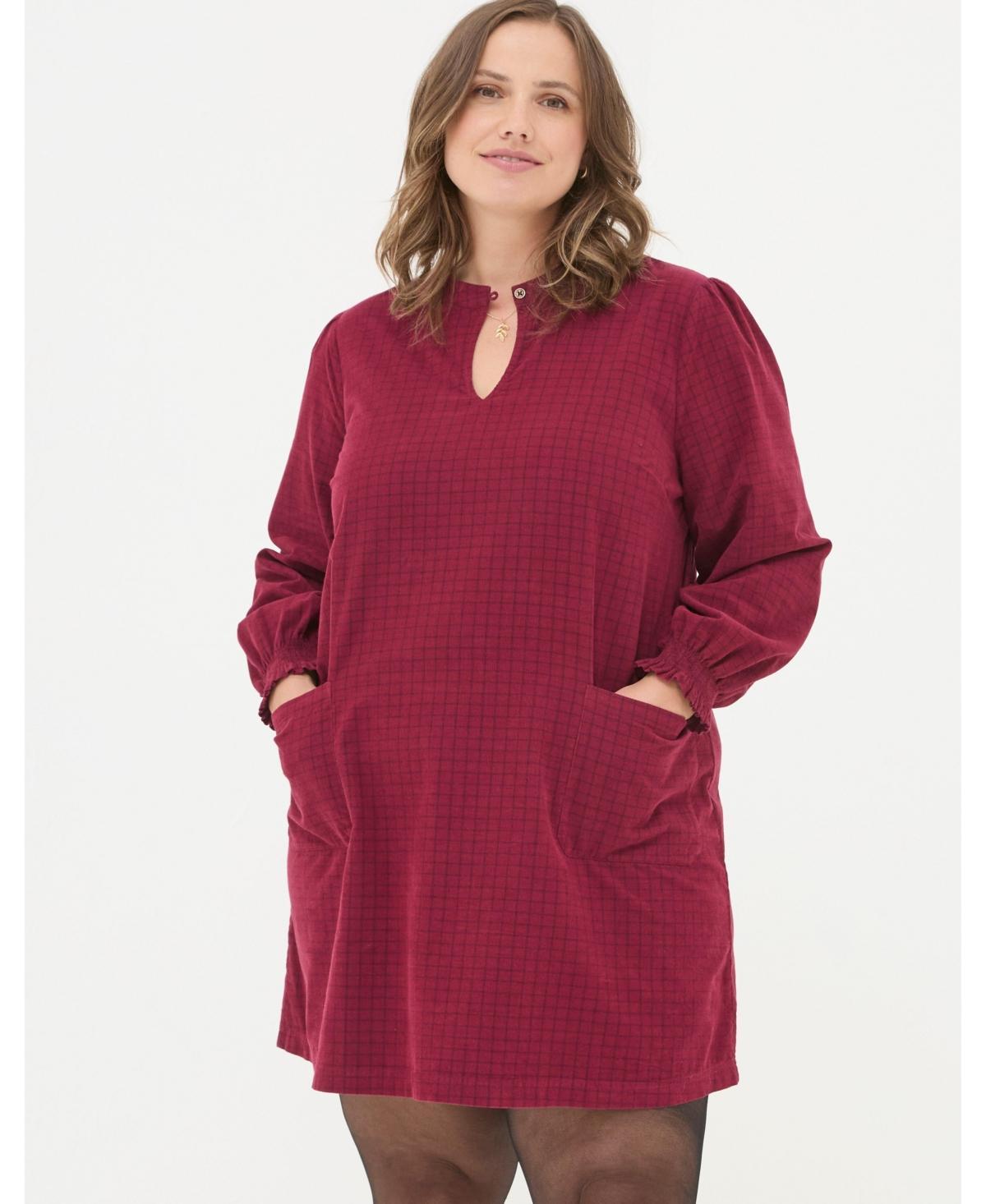 FatFace Women's Fran Cord Check Dress in Dark Red at Nordstrom, Size 8 Product Image