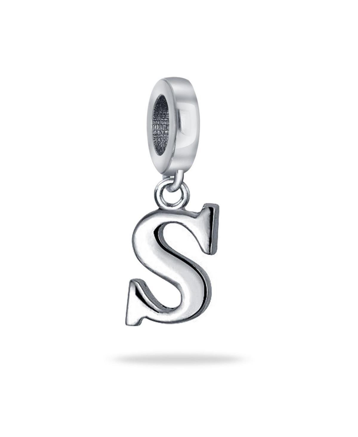 Bling Jewelry Dangle Block Letter A-z Alphabet Initial Charm Bead For Women Solid .925 Sterling Silver Fits European Bracelet Product Image