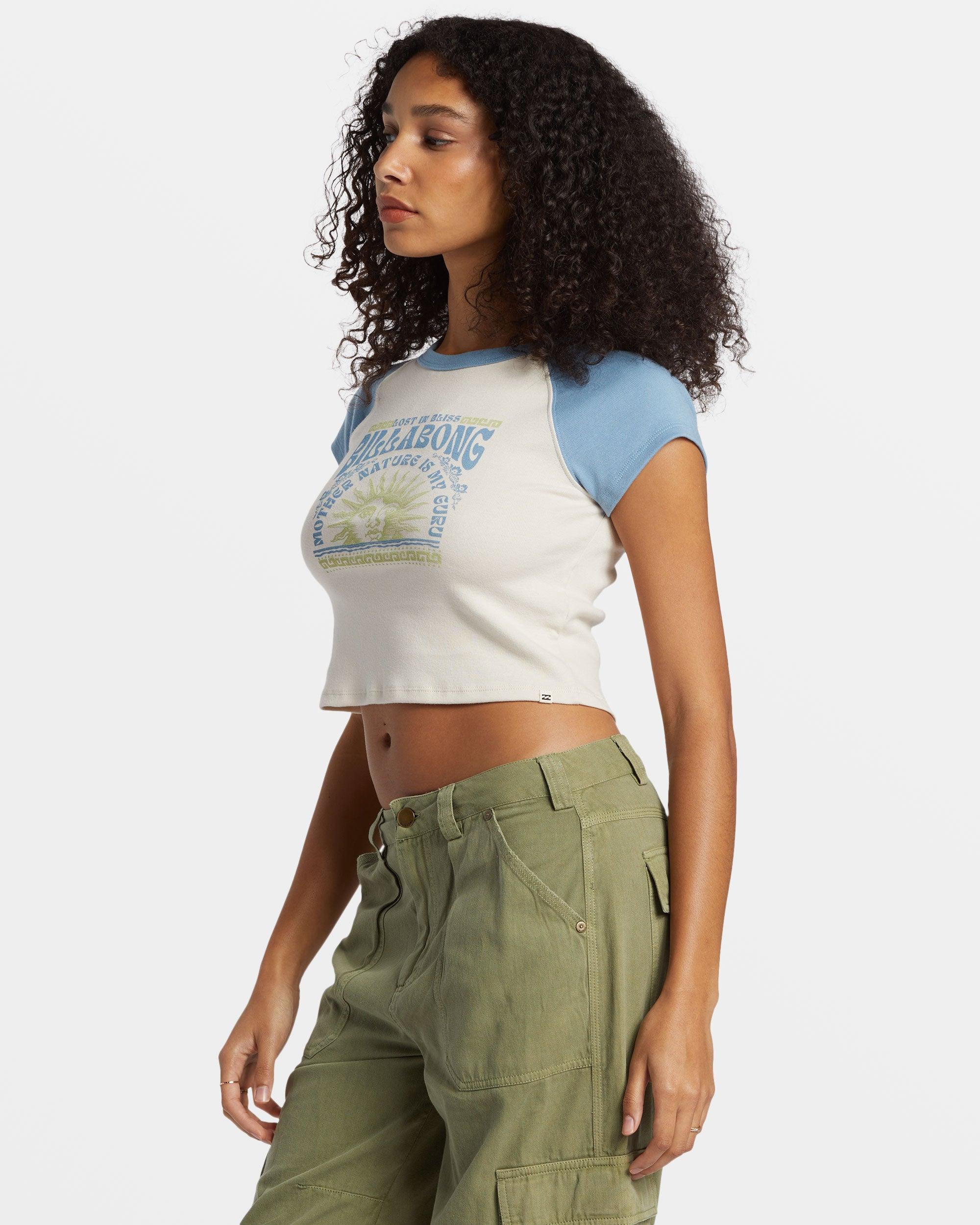 Blissed Cropped Raglan T-Shirt - Blue Shadow Female Product Image
