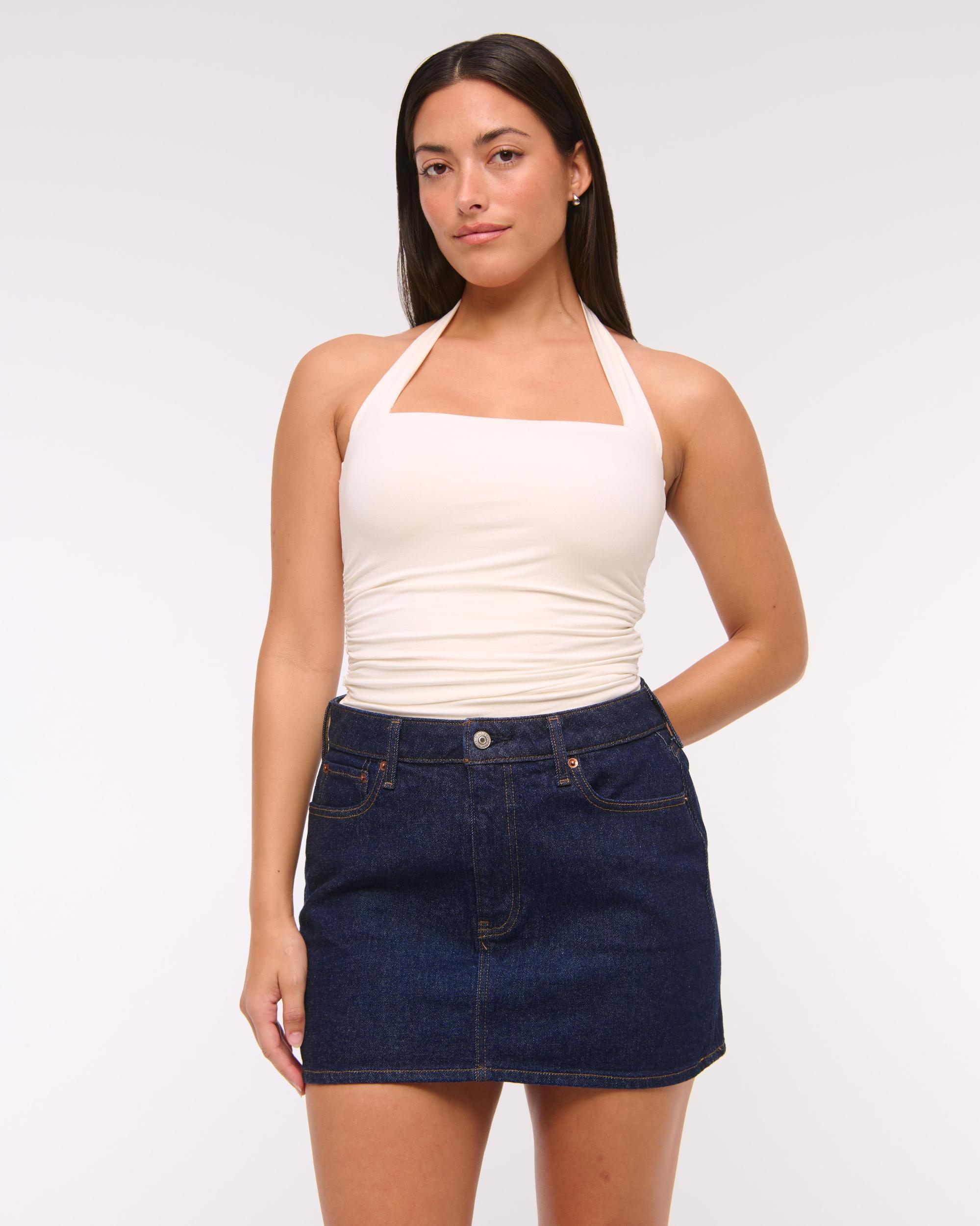 Curve Love Mid Rise Denim Mini Skirt Product Image