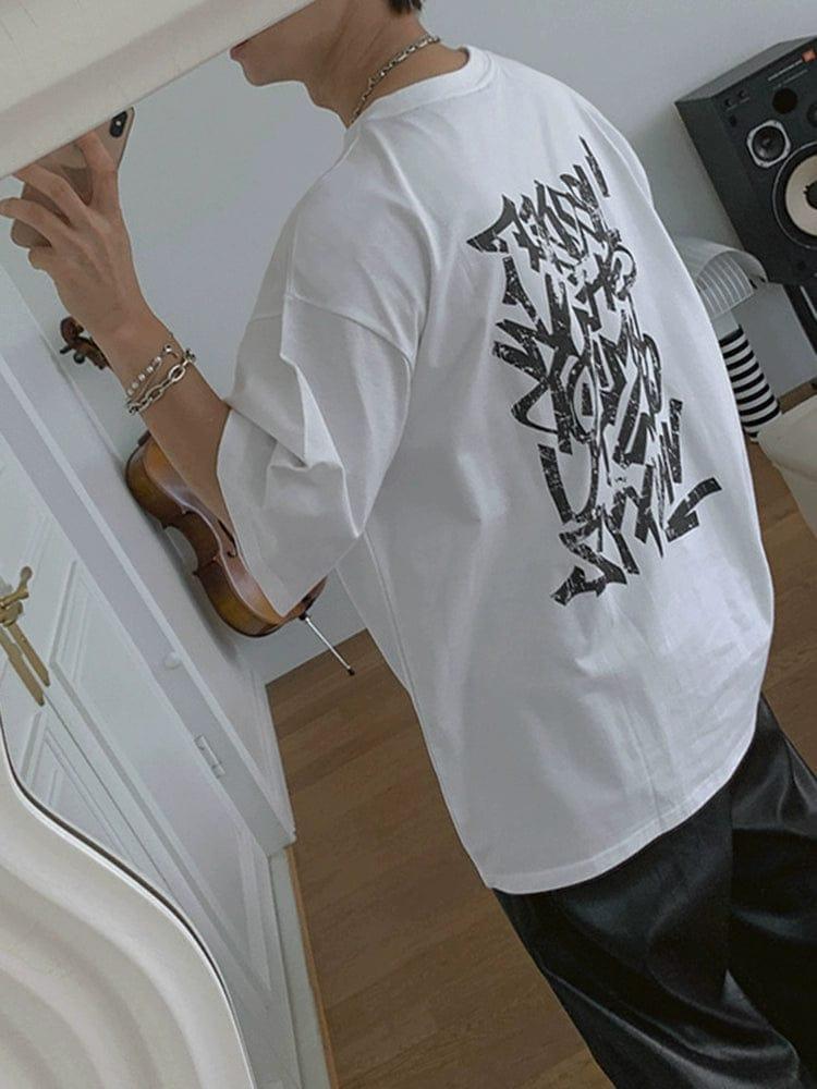 RT No. 11632 WHITE GRAFFITI HALF SLEEVE SHIRT Product Image