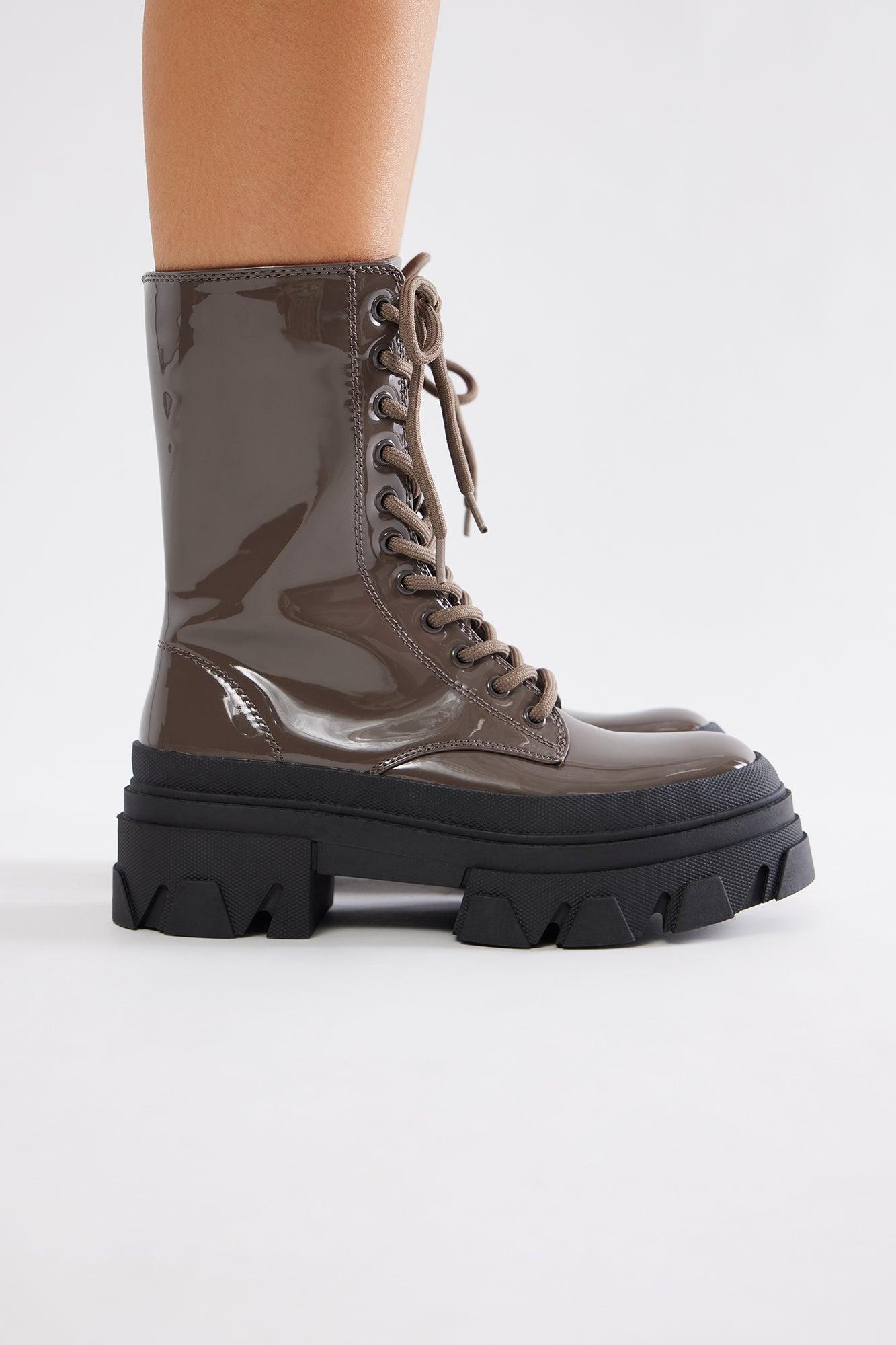 Sam Combat Boots - Taupe Product Image