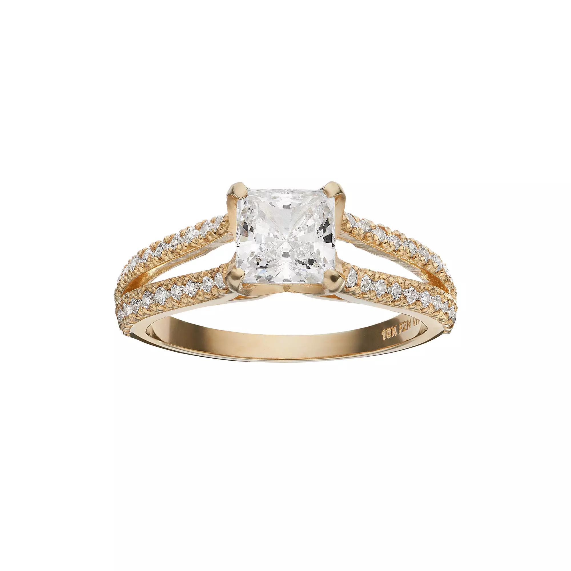 Cubic Zirconia 10k Gold Ring, Women's, Size: 7, White Product Image