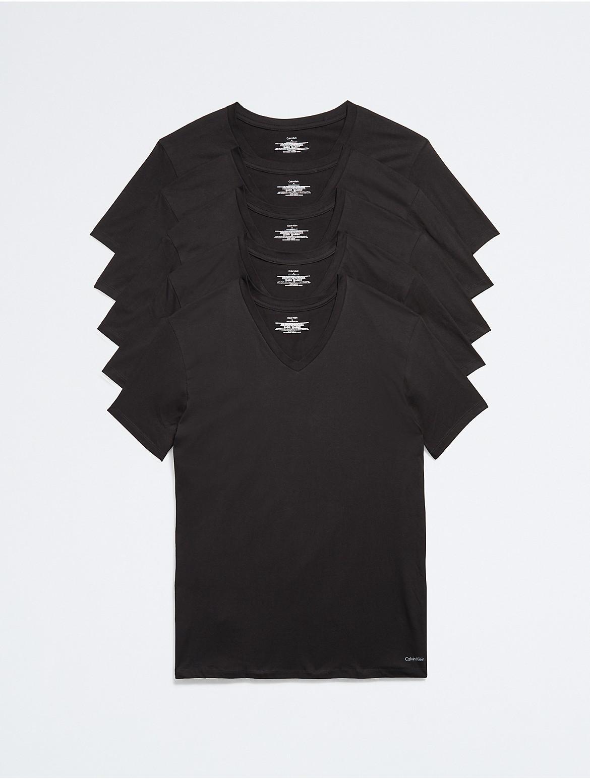 Calvin Klein Mens Cotton Classics 5-Pack V-Neck T-Shirt - Multi - XL Product Image