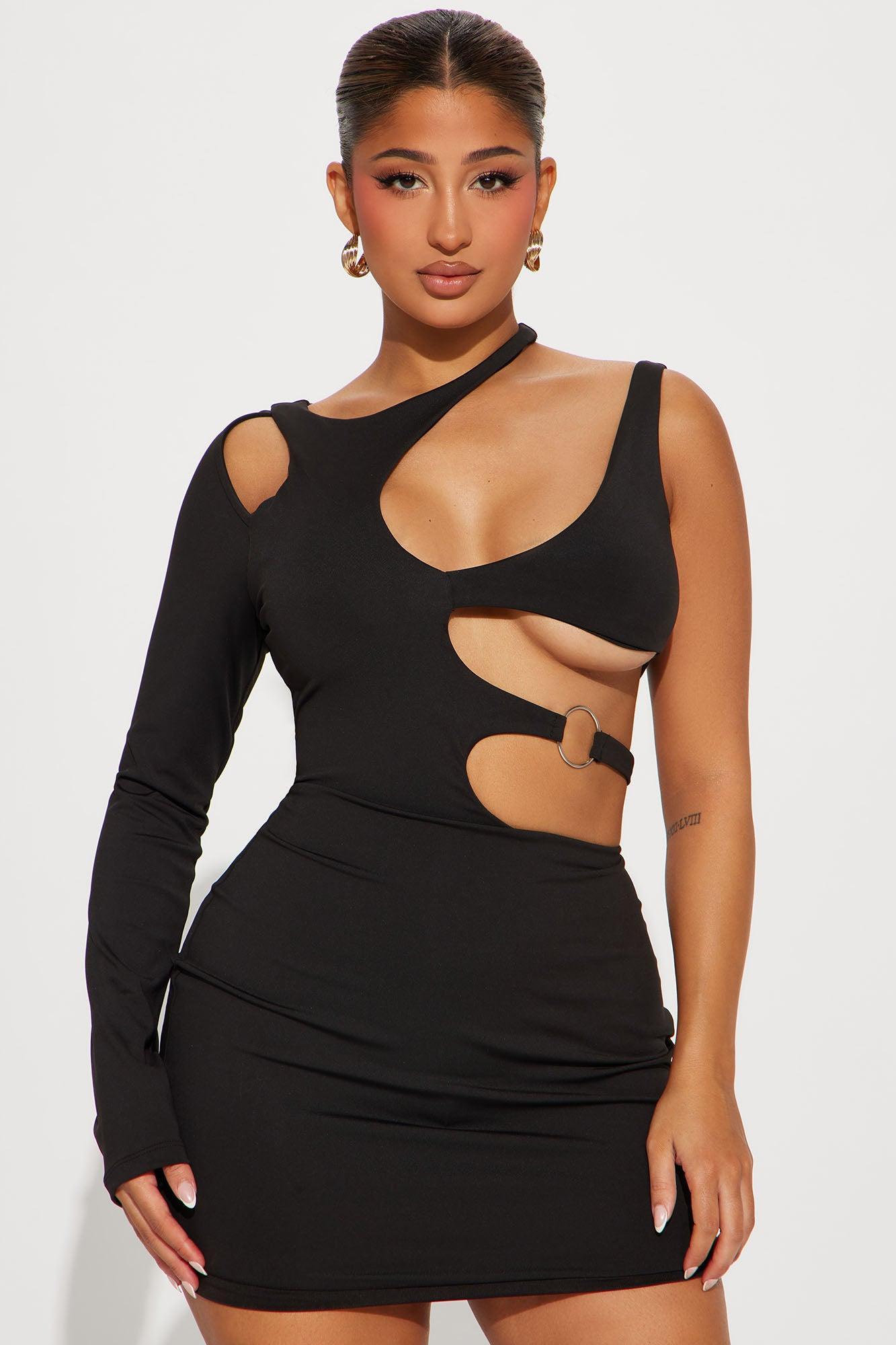 Ronnie Cut Out Micro Mini Dress - Black Product Image