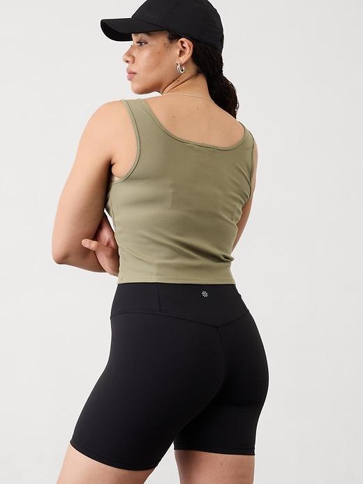 Signature Rib Square Neck Crop Tank Product Image
