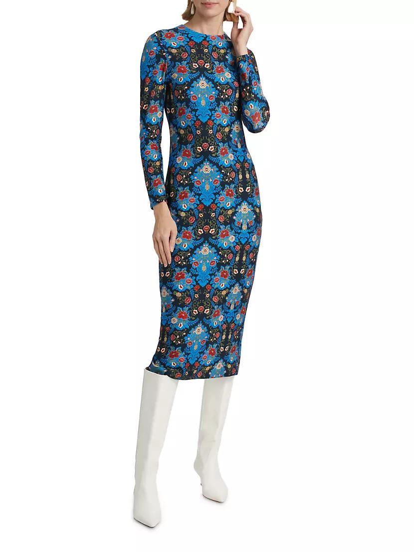 Arabesque Floral Jersey Midi-Dress Product Image