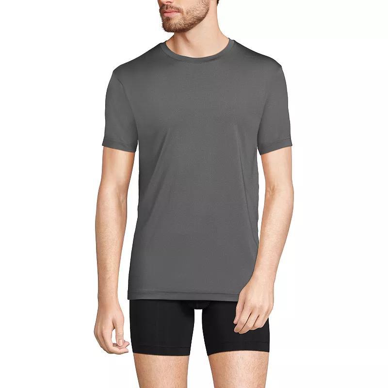 Men's Lands' End Flex Performance Crewneck Undershirt, Size: Small, White Product Image
