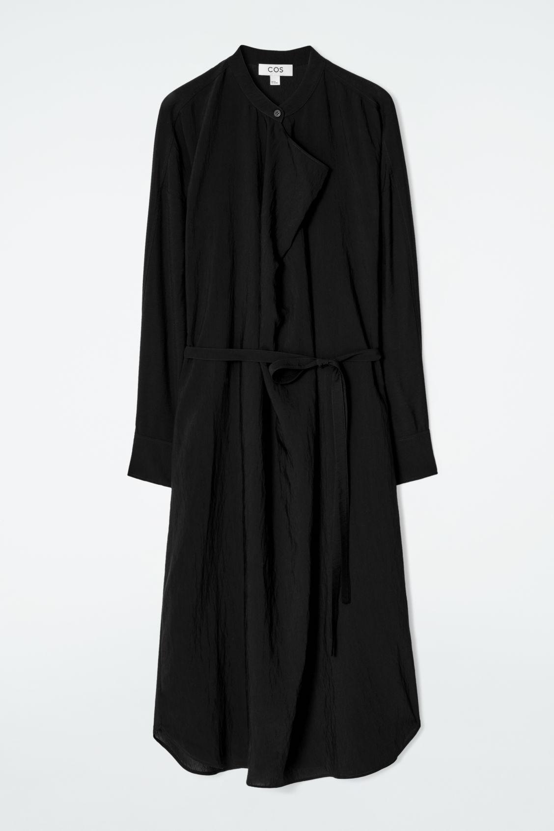 DRAPED BELTED MIDI DRESS Product Image