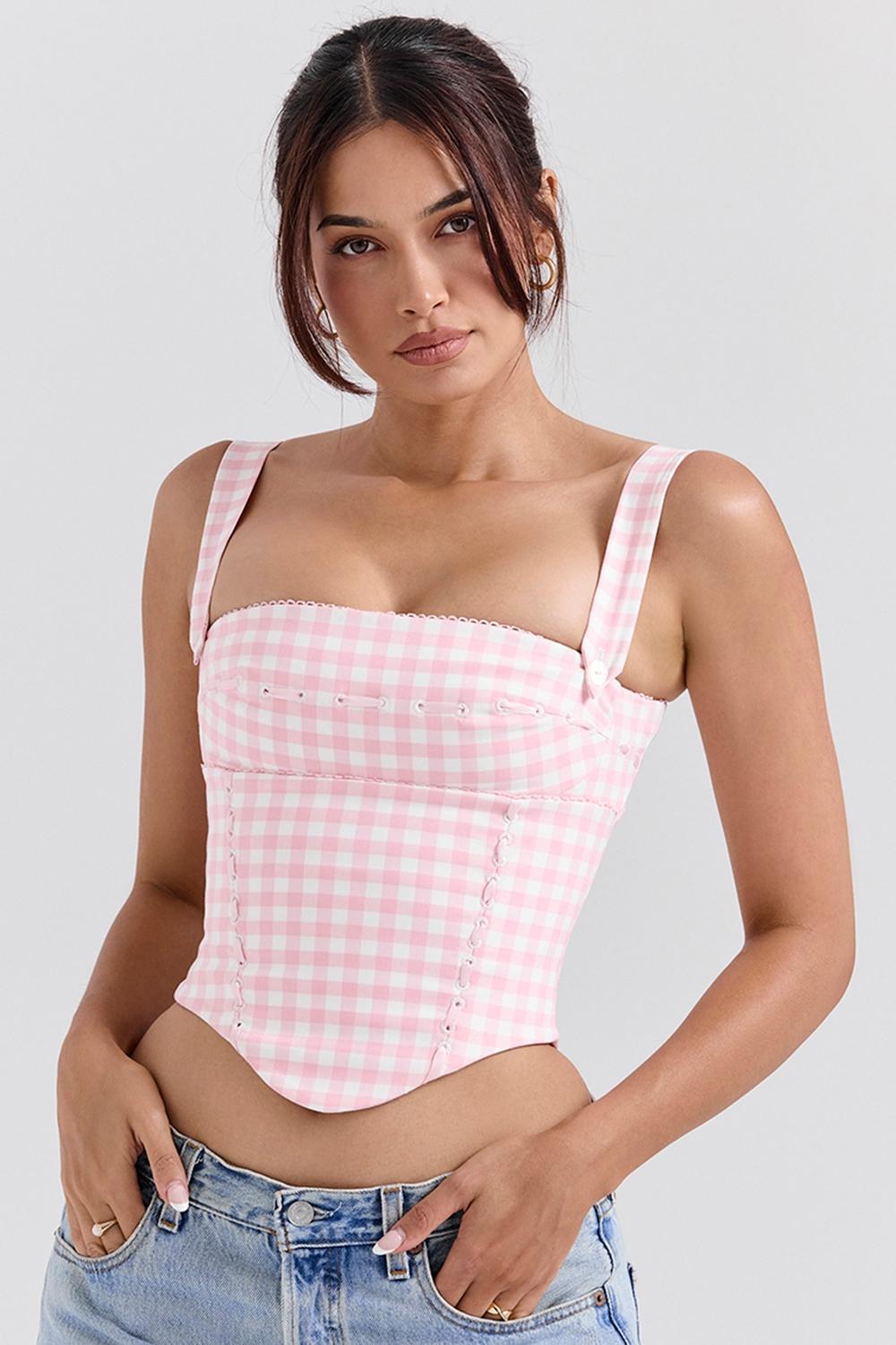 Lottie  strawberry shortcake gingham corset Product Image