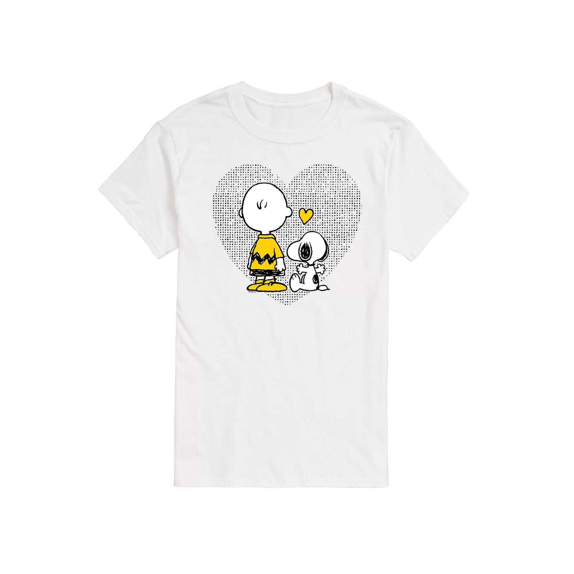 Men's Peanuts Charlie Snoopy Heart Graphic Tee, Size: XL, White Product Image