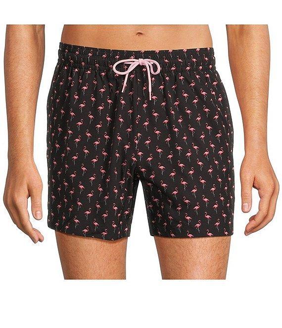 Caribbean Mini Flamingo 5#double; Cabana Swim Trunks Product Image