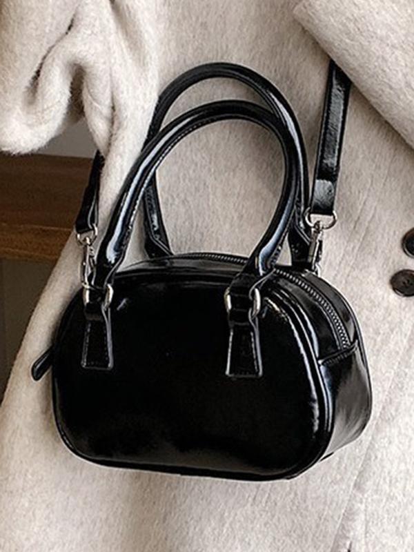 Geometric Solid Color Zipper Crossbody Bags Handbags Product Image
