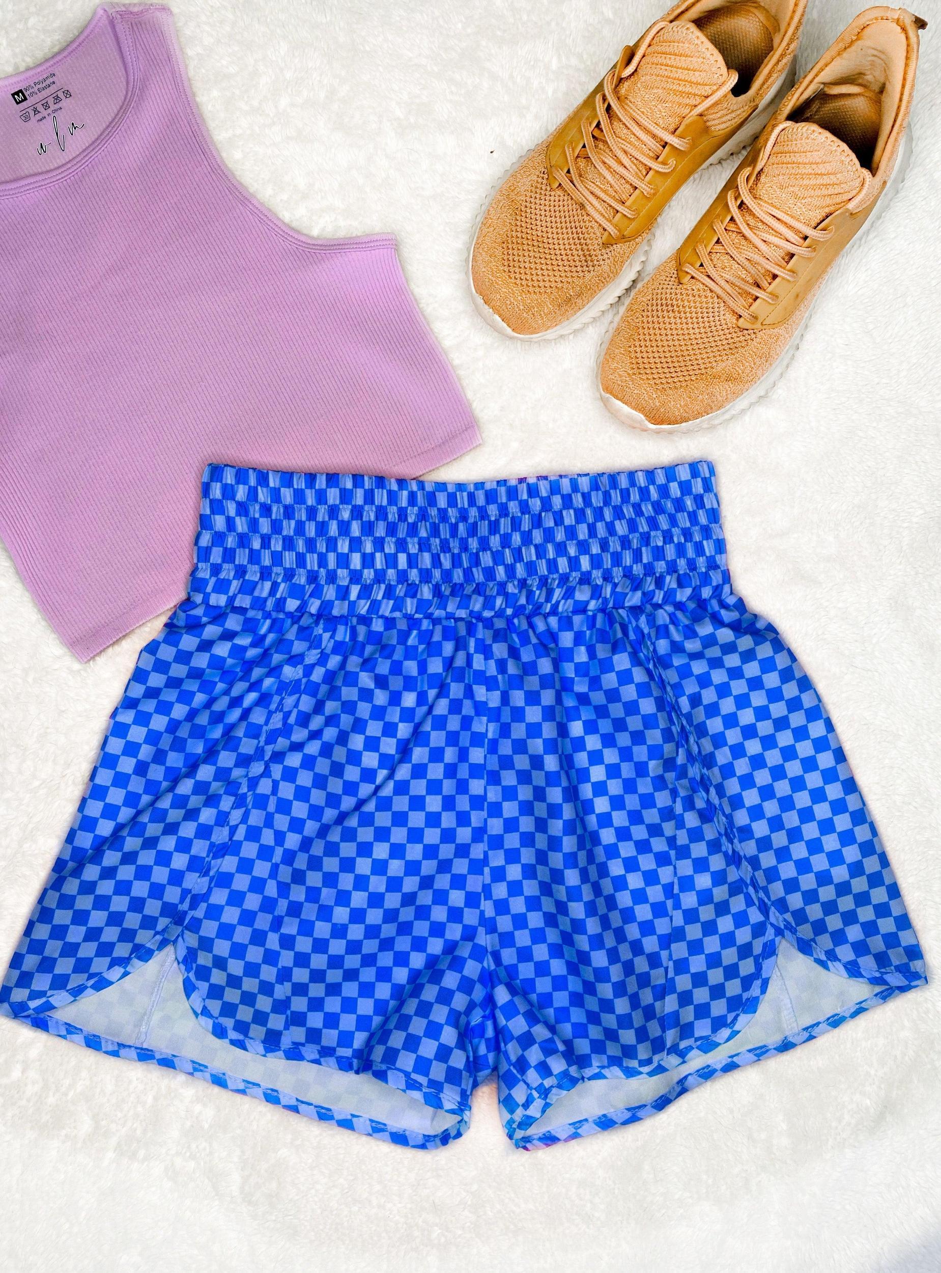 The Cheyenne Athleisure Checkered Shorts Product Image