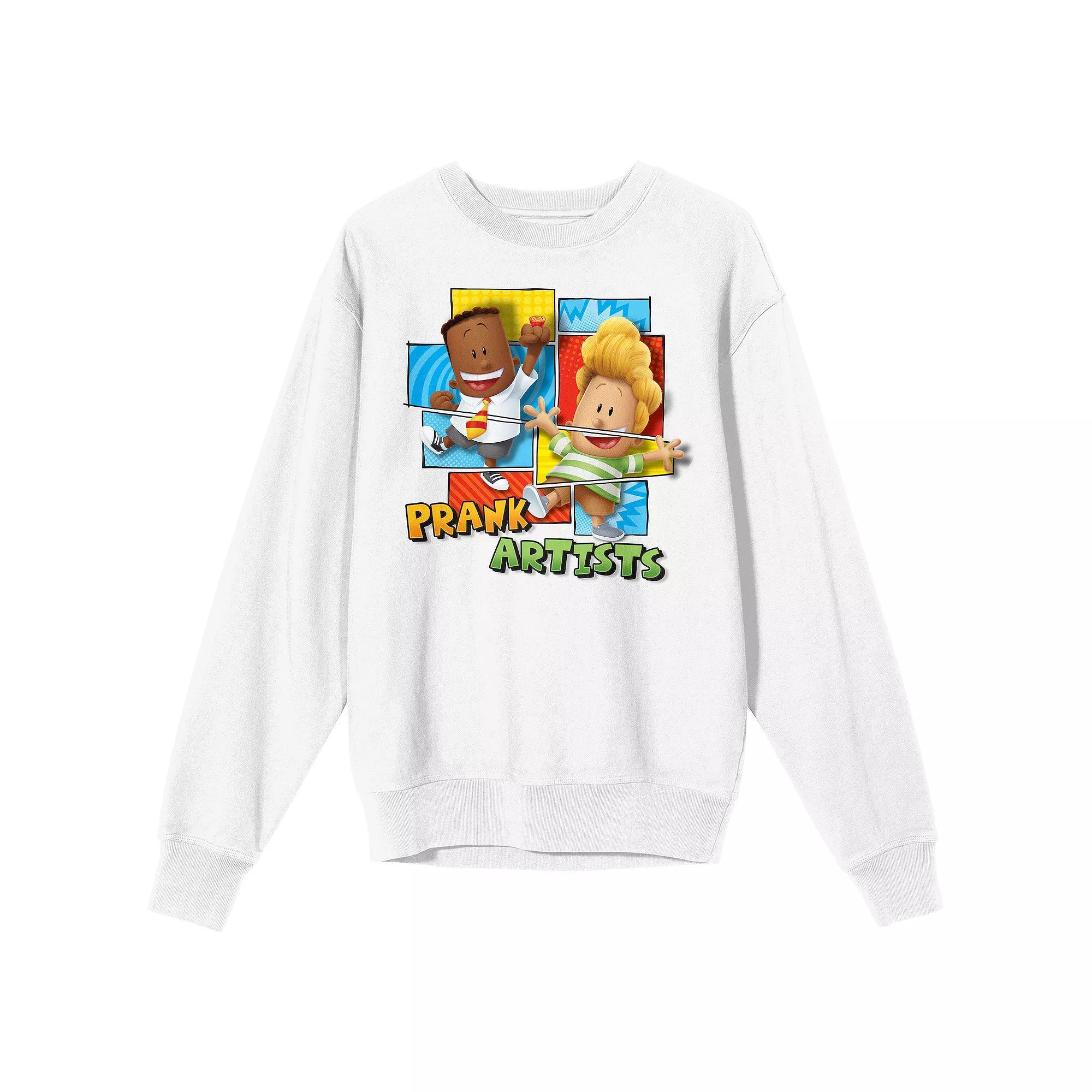 Men's Bioworld Captain Underpants George & Harold "Prank Artists" Long Sleeve Graphic Tee, Size: XXL, White Product Image