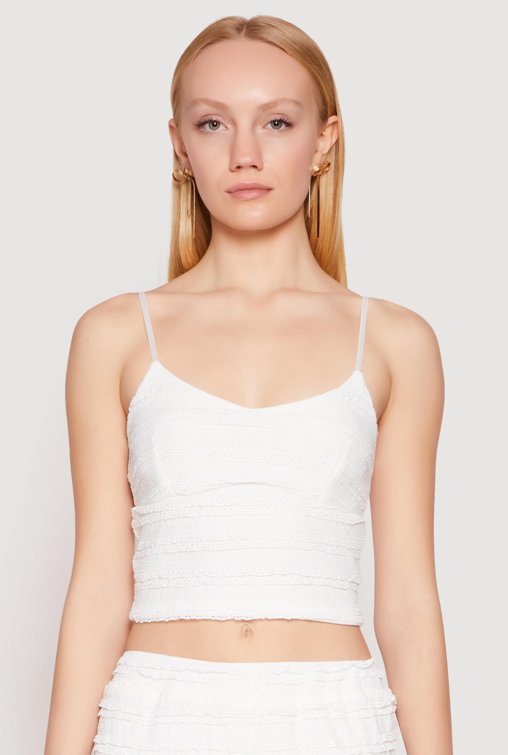 Womens Almost Famous Tiered Cropped Cami Product Image
