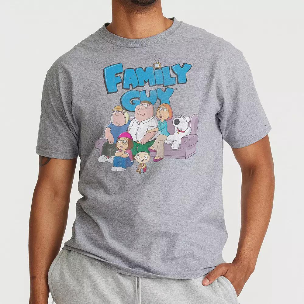 Men's Family Guy Logo and Characters Graphic Tee, Size: XL, Grey Grey Product Image
