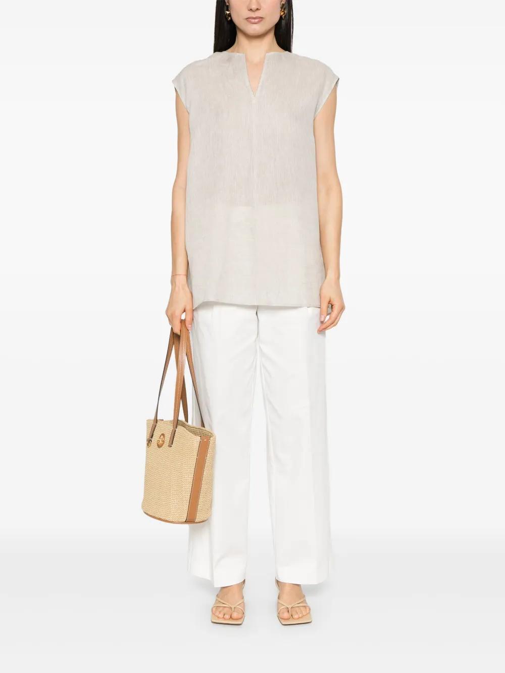 FABIANA FILIPPI Linen Blouse In White Product Image