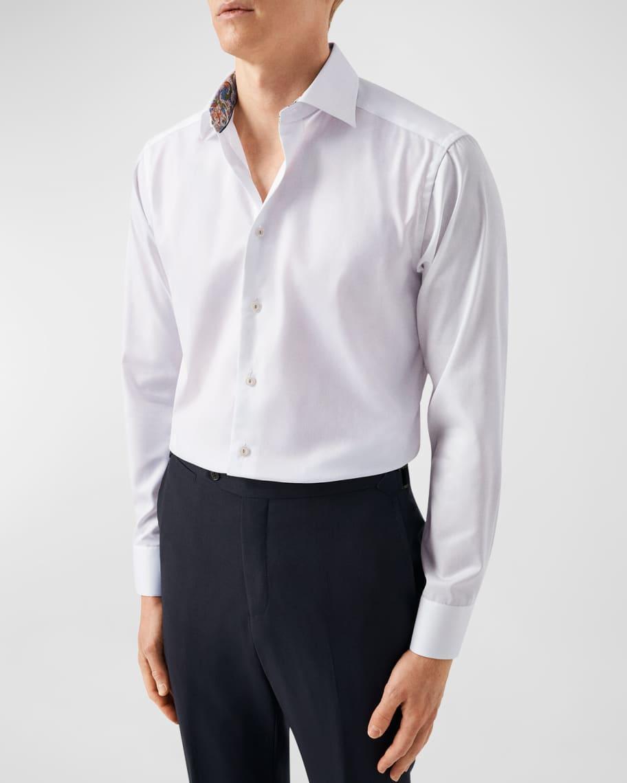 Mens Signature Twill Contemporary-Fit Dress Shirt Product Image