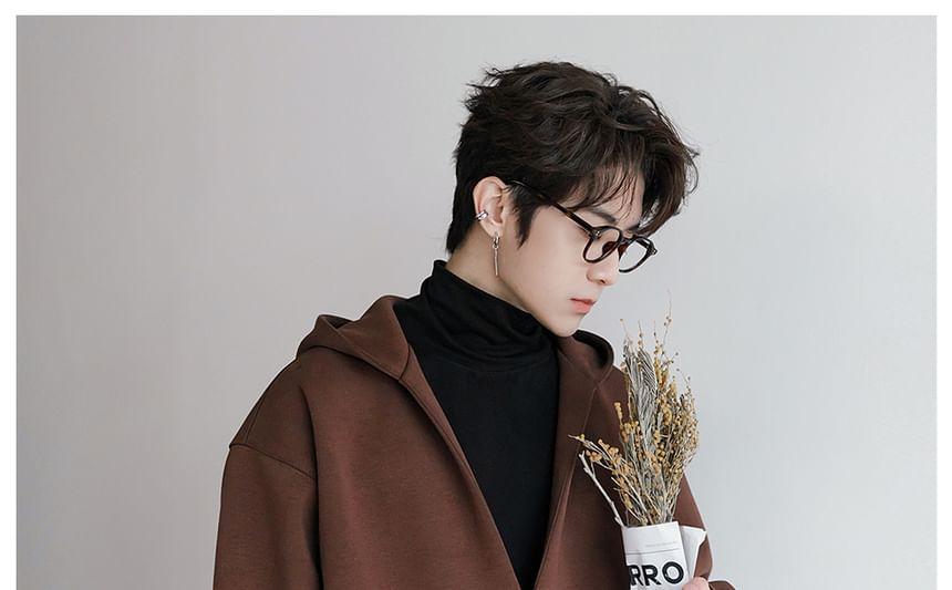 Mock Two-Piece Turtleneck Hoodie Product Image