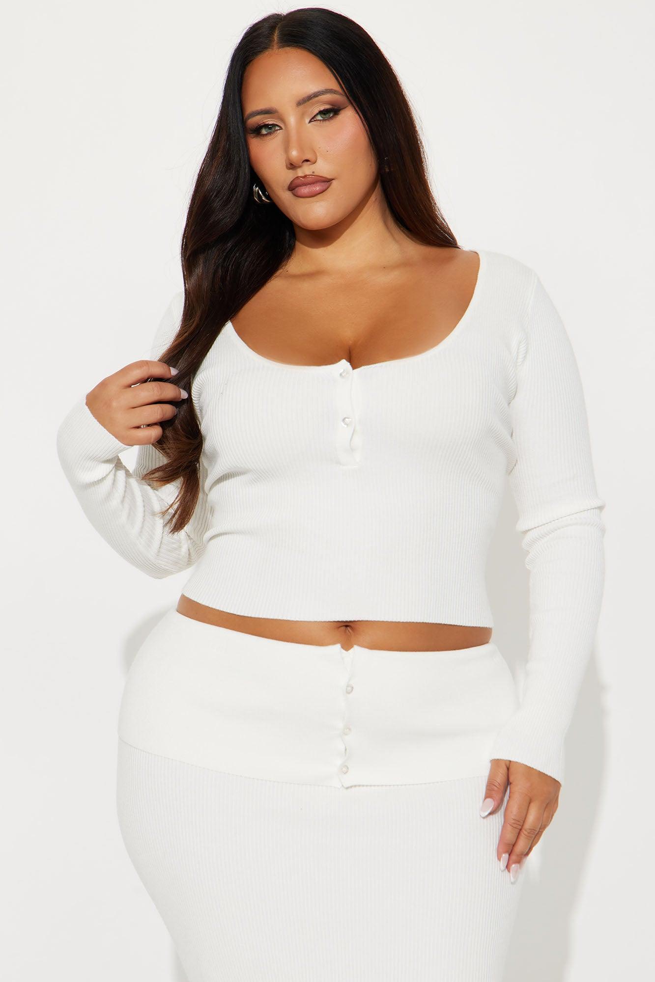 Marie Sweater Skirt Set - White Product Image