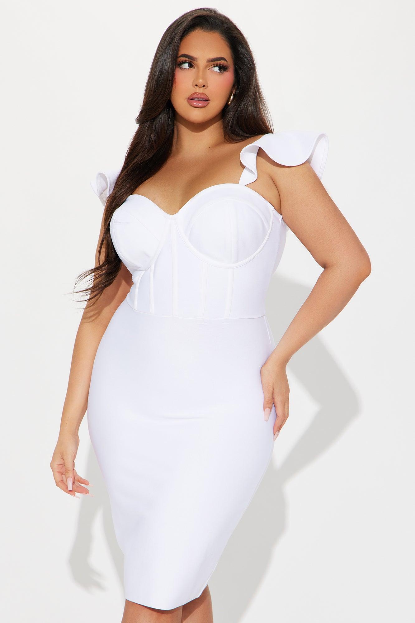 Alani Bandage Midi Dress - White Product Image