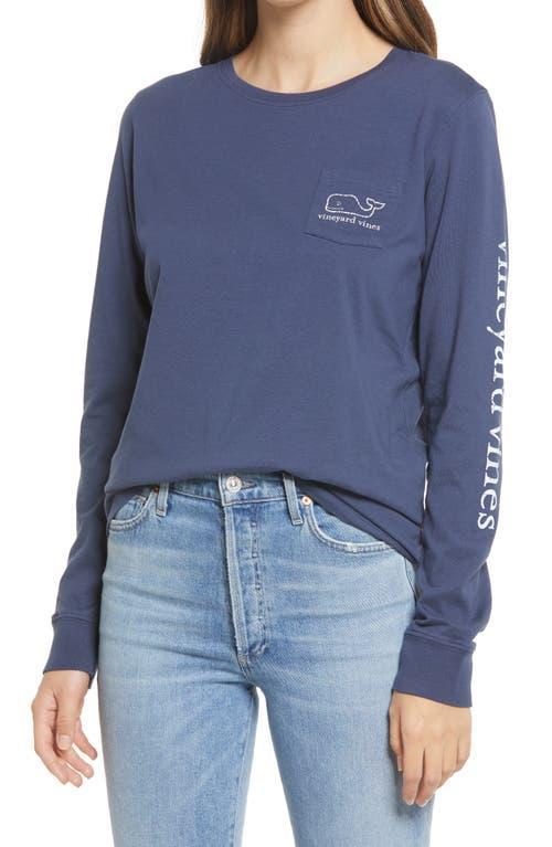 Womens Whale Print Long-Sleeve T-Shirt Product Image
