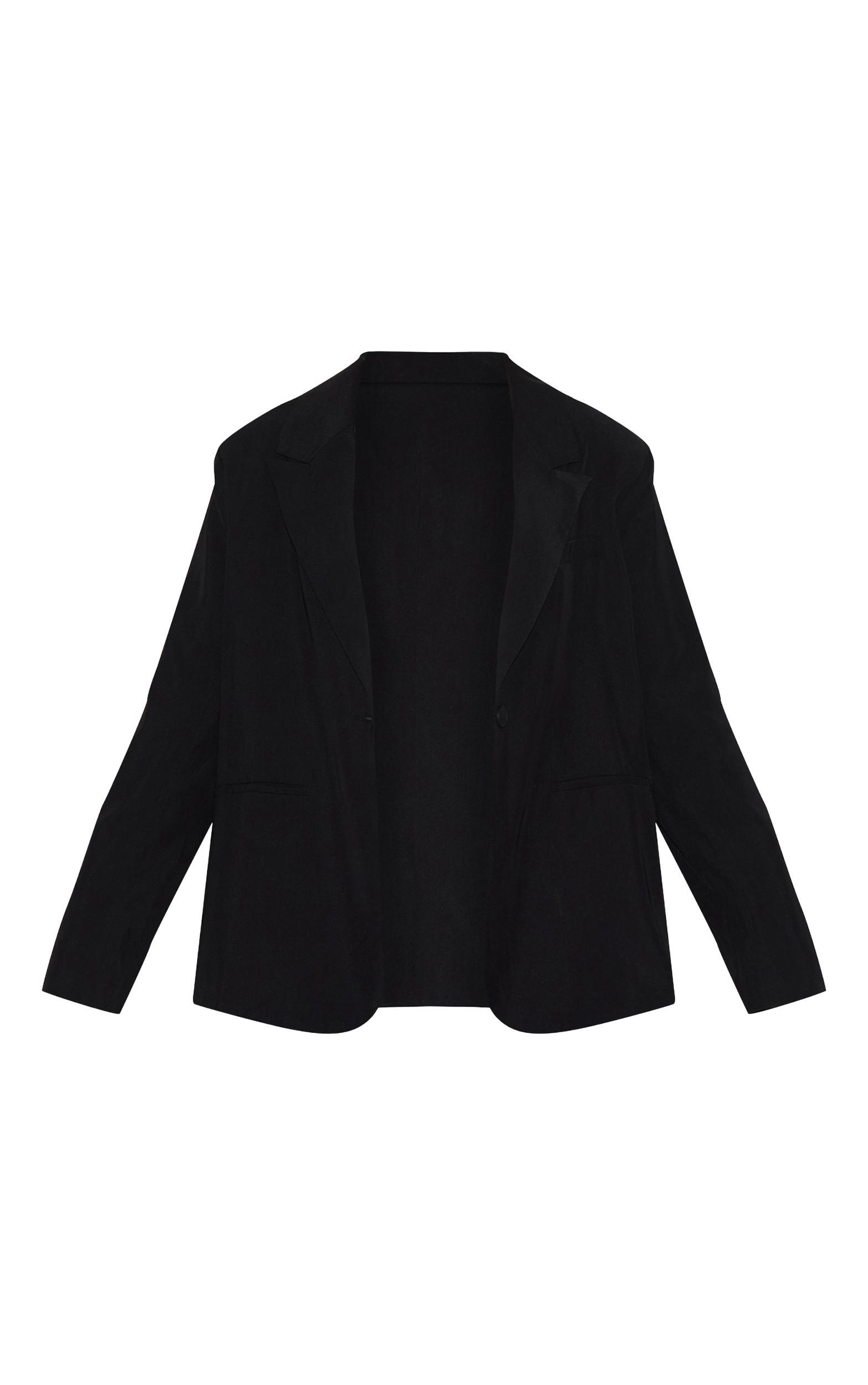 Plus Extreme Black Oversized Exaggerated Collar Blazer Product Image