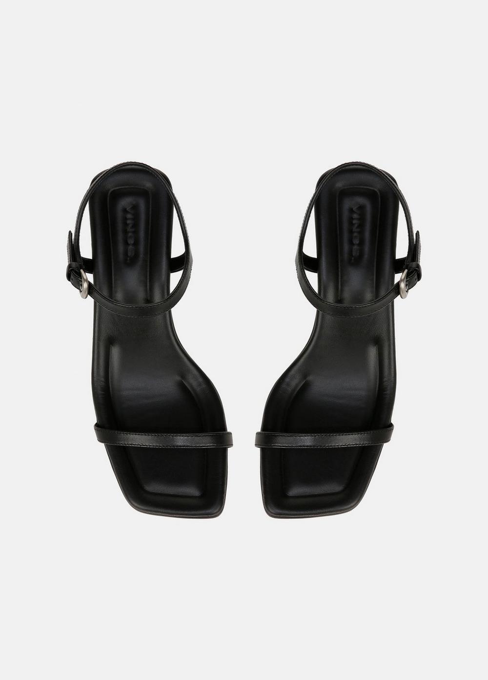 Womens Coco Leather Heeled Sandal, Black, Size 6.5 Vince Product Image