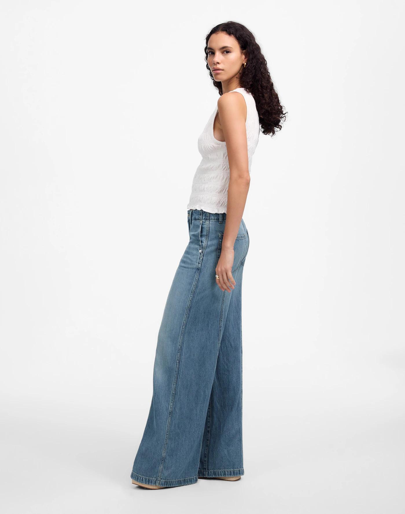 Wide-Sweep Trousers in Robertson Wash: Airy Denim Edition Product Image