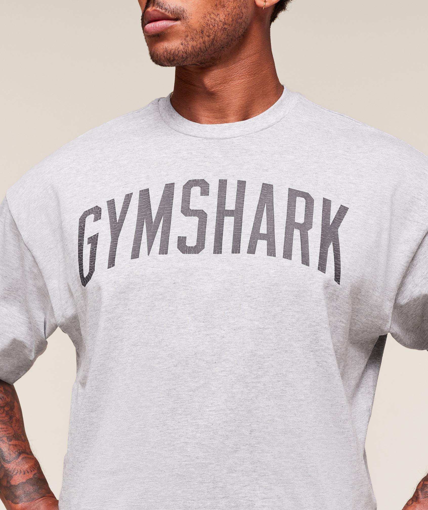 Gymshark Worn Graphic T-Shirt - Light Grey Core Marl Male Product Image